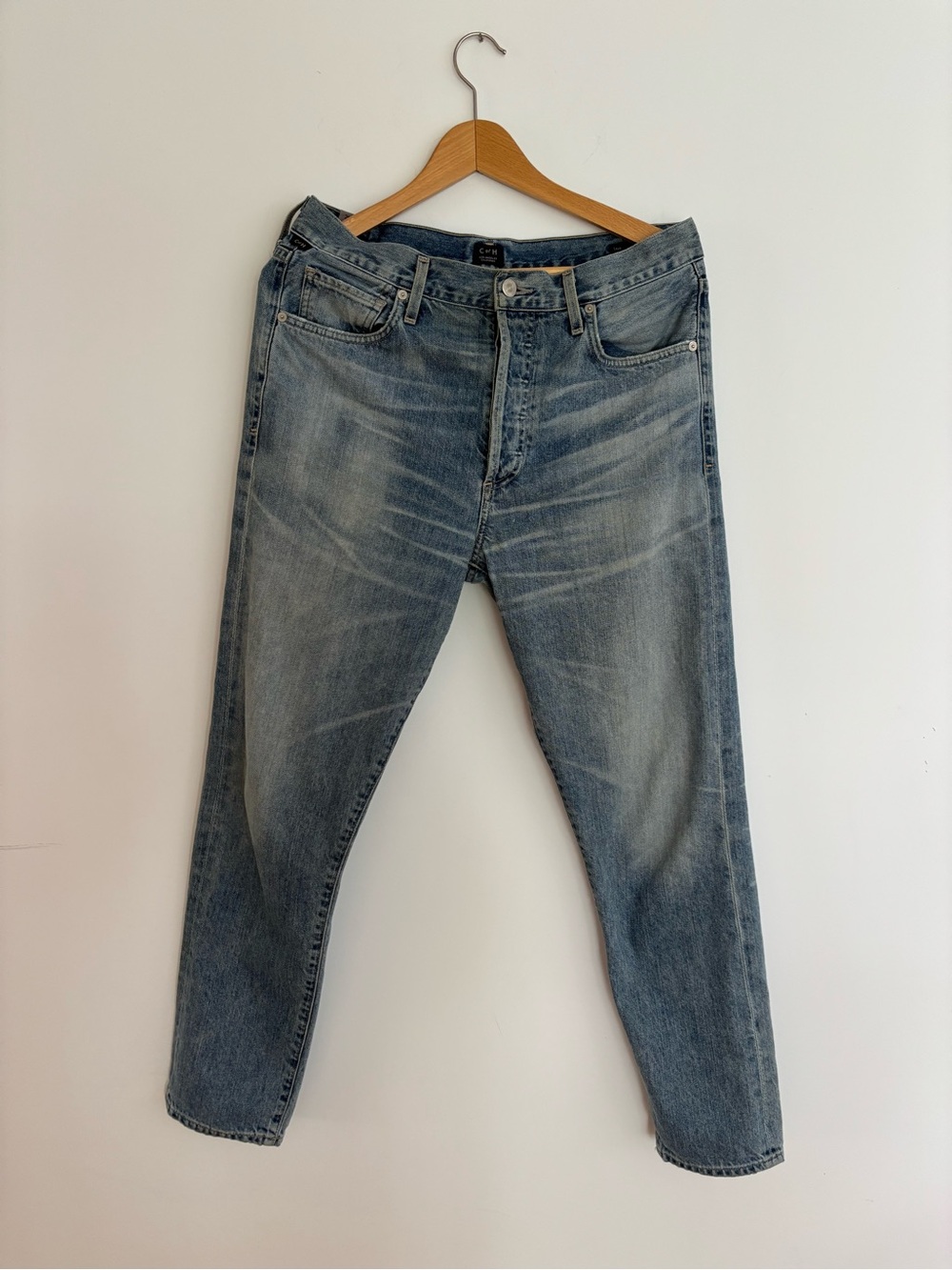 Citizens Of Humanity Faded Light Blue Cropped Jeans